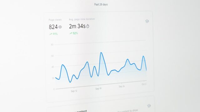 a computer screen with a line graph on it